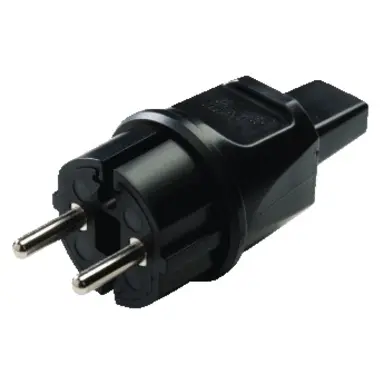 Kaiser 729/13/SW stekker zonder randaarde pvc tbv prikkabel zwart