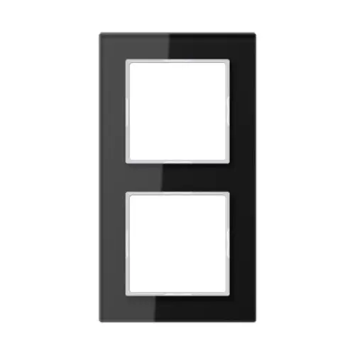 JUNG AC 582 GL SW afdekraam 2-voudig A Creation zwart glas