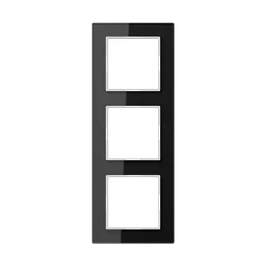 JUNG AC 583 GL SW afdekraam 3-voudig A Creation zwart glas