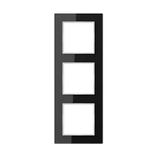 JUNG AC 583 GL SW afdekraam 3-voudig A Creation zwart glas