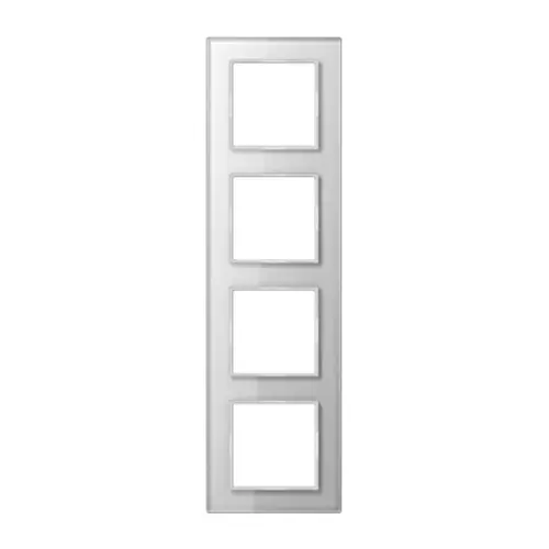 JUNG AC 584 GL WW afdekraam 4-voudig A Creation alpine wit glas