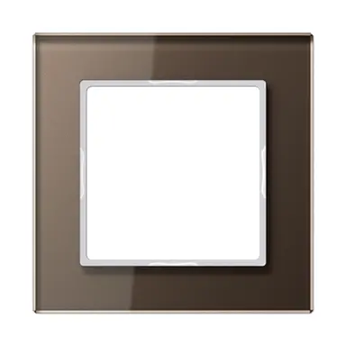JUNG AC 581 GL MO afdekraam 1-voudig A Creation mokka glas