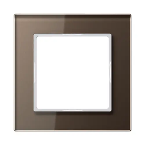 JUNG AC 581 GL MO afdekraam 1-voudig A Creation mokka glas