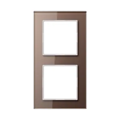 JUNG AC 582 GL MO afdekraam 2-voudig A Creation mokka glas