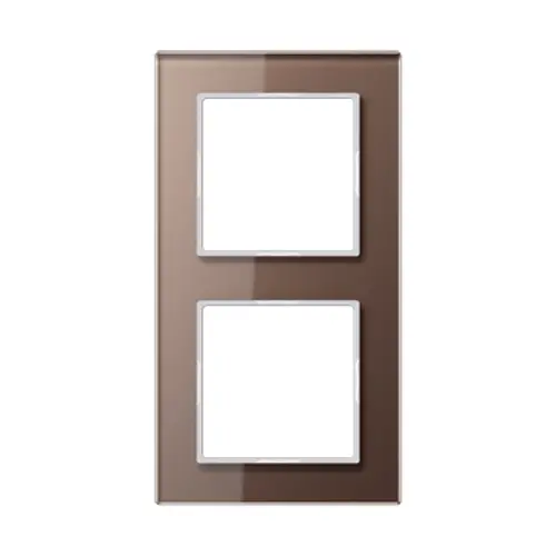 JUNG AC 582 GL MO afdekraam 2-voudig A Creation mokka glas