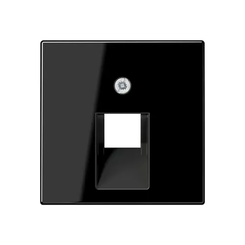 JUNG A 569-1 PLUA SW centraalplaat 1-voudig tbv RJ45 wandcontactdoos A-range zwart glans
