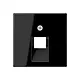 JUNG A 569-1 PLUA SW centraalplaat 1-voudig tbv RJ45 wandcontactdoos A-range zwart glans