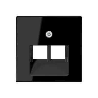 JUNG A 569-2 BFPLUA SW centraalplaat 2-voudig tbv RJ45 wandcontactdoos A-range zwart glans
