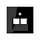 JUNG A 569-2 BFPLUA SW centraalplaat 2-voudig tbv RJ45 wandcontactdoos A-range zwart