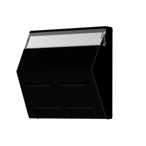 JUNG A 569-30 BF PL SW centraalplaat voor montage adapter 30 graden met tekstvenster A-range zwart glans
