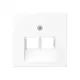 JUNG A 569-2 BFPLUA WWM centraalplaat 2-voudig tbv RJ45 wandcontactdoos A-range sneeuwwit mat