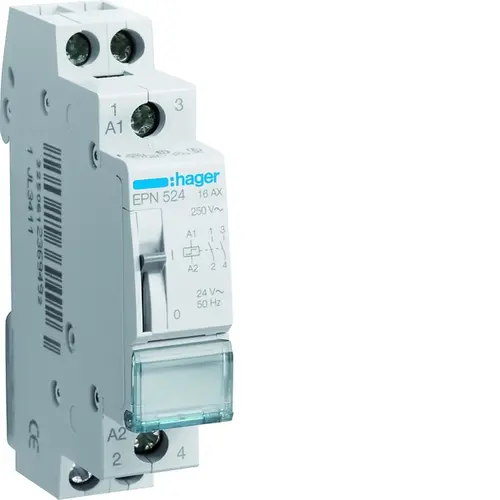 Hager EPN524 impulsrelais 16A  2x-maakcontact 24V AC