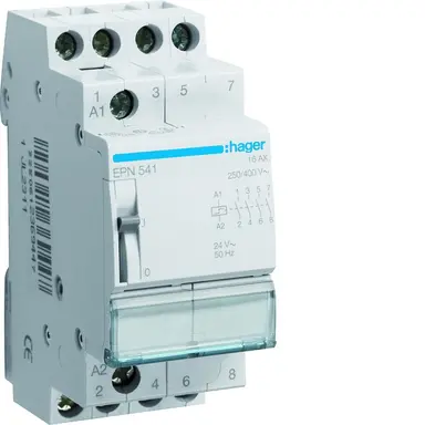 Hager EPN541 impulsrelais 4x maak 16A 24V AC