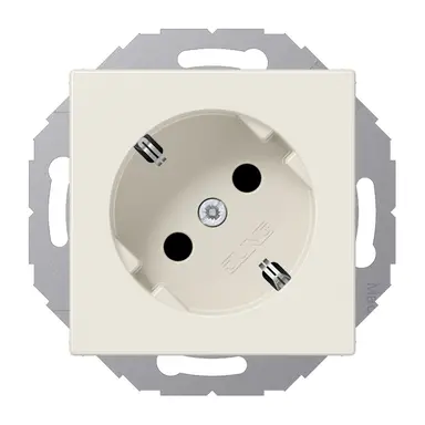 JUNG A 520-45 N wandcontactdoos randaarde 45 graden A-range creme