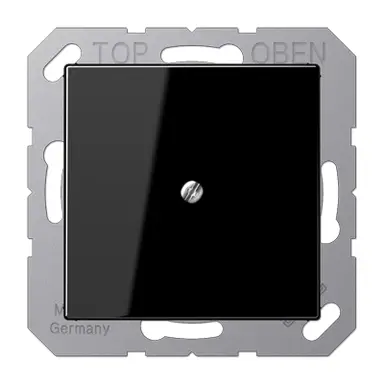 JUNG A 590 BFA SW centraalplaat met snoerinvoer en draagring A-range zwart glans