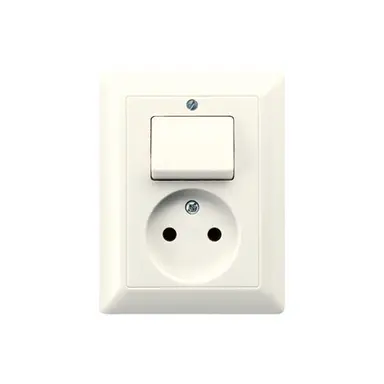 JUNG AS 5546 EU combinatie schakelaar/wandcontactdoos zonder randaarde AS500 creme