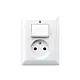 JUNG AS 5546 EU WW combinatie schakelaar/wandcontactdoos zonder randaarde AS500 alpine wit