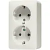 JUNG 6020 KIA opbouw wandcontactdoos 2-voudig randaarde Safety+ AP600 creme