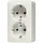 JUNG 6020 KIA opbouw wandcontactdoos 2-voudig randaarde Safety+ AP600 creme