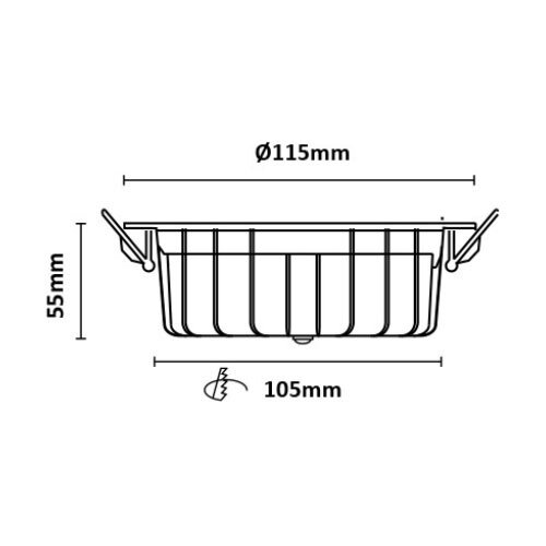 Interlight IL-CD38W Camita downlight 8 watt 115mm 3000 - 4000K 820lm wit excl.driver