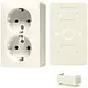 JUNG B 6020 A opbouw wandcontactdoos 2-voudig randaarde incl. bodemplaat en invoerstuk AP600 creme
