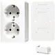 JUNG B 6020 A WW opbouw wandcontactdoos 2-voudig randaarde incl. bodemplaat en invoerstuk AP600 alpine wit