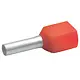 Klauke 871/8 twin adereindhuls geïsoleerd 2 x 1 mm² hulslengte 8 mm 100 stuks rood