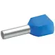 Klauke 873/13 twin adereindhuls geïsoleerd 2 x 2.5 mm² hulslengte 13 mm 200 stuks blauw