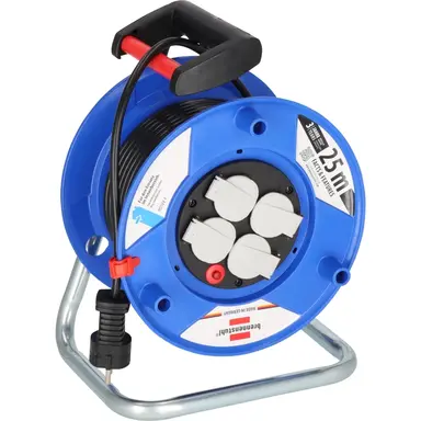 Brennenstuhl 1218050 kabelhaspel 3 x 1,5 mm² met 4 randaarde stopcontacten IP20 25 meter