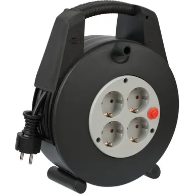 Brennenstuhl 1094200 mini kabelhaspel 3 x 1,5 mm² met 4 randaarde stopcontacten IP20 15 meter