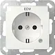 Gira 445203 wandcontactdoos randaarde met controlelamp en tekstkader System 55 wit glans