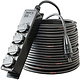 Keraf N103015015Z verlengkabel 10 mtr. 3x1.5mm2 h07rn-f met 4-voudige volrubber randaarde contactstop