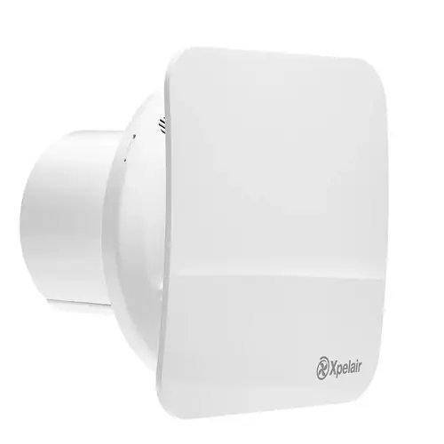 Xpelair C4HTSR 100mm inbouwventilator met timer en hygrostaat (vochtsensor) geleverd met rond en vierkant opzetstuk 230V 7W