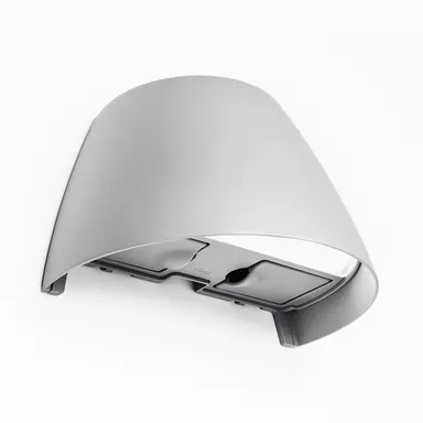 Plejd OUT-02-U-G slimme LED buitenwandlamp 13W met geïntegreerde dimmer Tunable White en 2-voudig stopcontact grijs