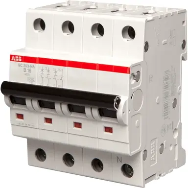 ABB SC 203 B16 NA installatieautomaat 3P+N 16A B-karakteristiek 6kA