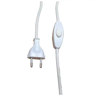 Haka 517300060 aansluitsnoer met eurostekker en schakelaar 2 x 0.75 mm² 2 meter wit