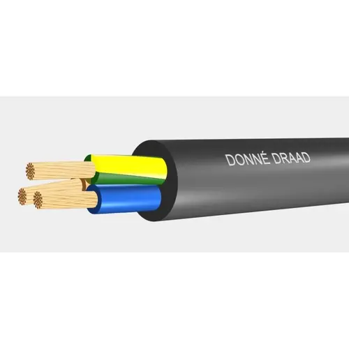 Donne RMRL 4G1.5 R100 rubberleiding 4 x 1.5 mm² rol 100 meter zwart