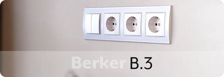 Berker B.3 schakelmateriaal: gebogen aluminium design