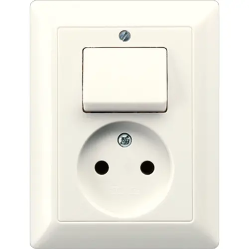 JUNG AS 5546 EU combinatie schakelaar/wandcontactdoos zonder randaarde AS500 creme