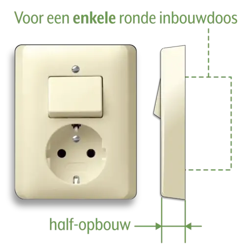 Gira 017601 combinatie schakelaar en wandcontactdoos randaarde Standaard 55 creme glans