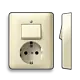 Gira 017601 combinatie schakelaar en wandcontactdoos randaarde Standaard 55 creme glans