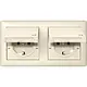 Gira 415801 wandcontactdoos randaarde klapdeksel 2-voudig IP44 compleet Standaard 55 creme glans