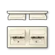 Gira 415801 wandcontactdoos randaarde klapdeksel 2-voudig IP44 compleet Standaard 55 creme glans