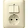 Gira 017501 combinatie serieschakelaar en wandcontactdoos randaarde Standaard 55 creme glans