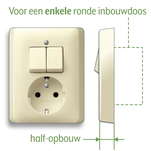 Gira 017501 combinatie serieschakelaar en wandcontactdoos randaarde Standaard 55 creme glans