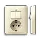 Gira 017501 combinatie serieschakelaar en wandcontactdoos randaarde Standaard 55 creme glans