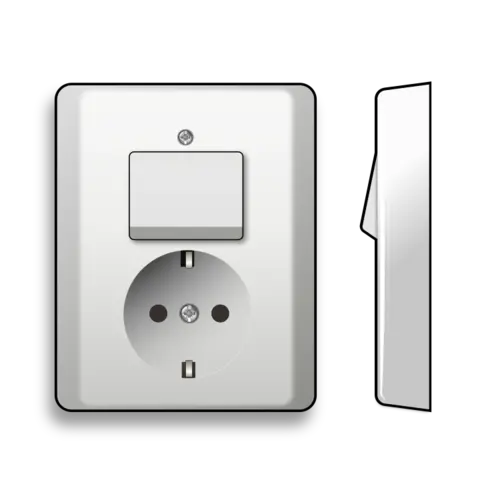 Gira 017603 combinatie schakelaar en wandcontactdoos randaarde Standaard 55 wit glans