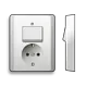 Gira 017603 combinatie schakelaar en wandcontactdoos randaarde Standaard 55 wit glans