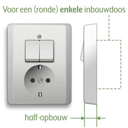 Gira 017503 combinatie serieschakelaar en wandcontactdoos randaarde Standaard 55 wit glans