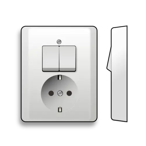Gira 017503 combinatie serieschakelaar en wandcontactdoos randaarde Standaard 55 wit glans